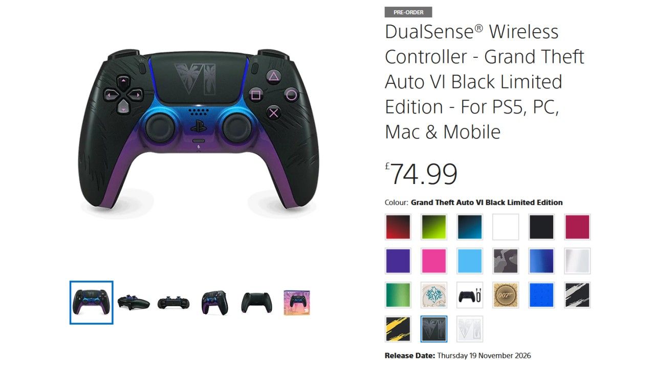 Screenshot of GTA 6 DualSense pre-orders live at PS Direct