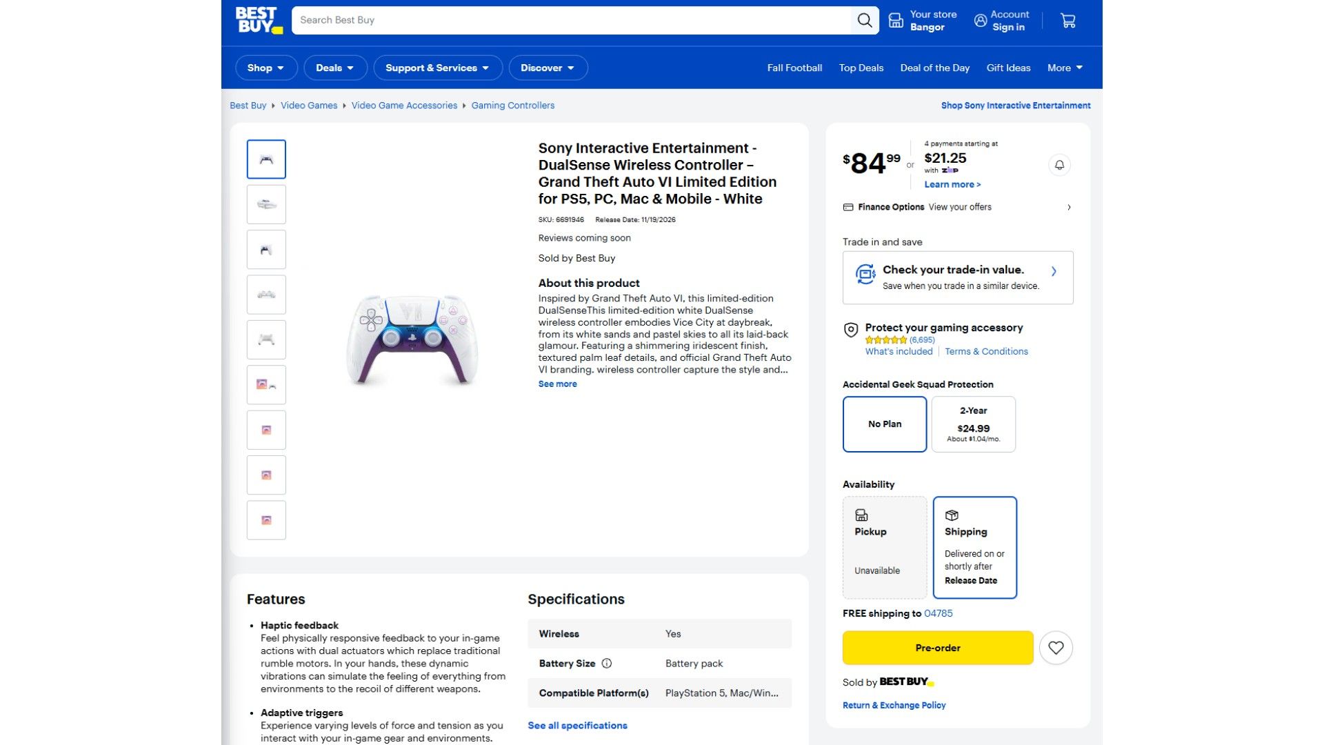 GTA 6 DualSense pre-orders live at Best Buy