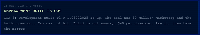 Cyberleek claims to offer GTA6 development build downloads, charging 40 US dollars each time