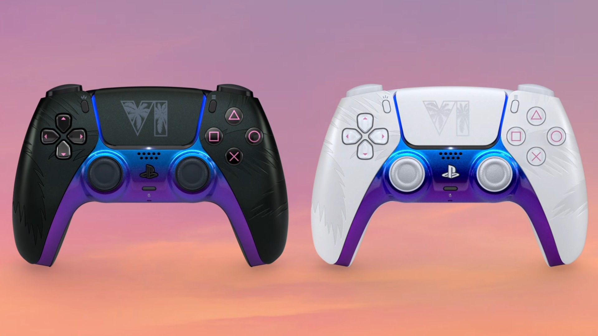 PS5 DualSense limited edition GTA 6 versions in black and white